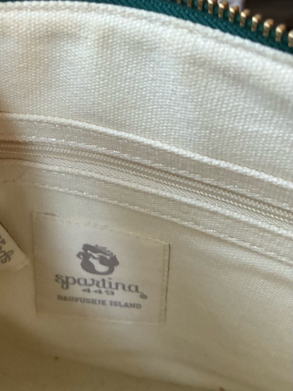 Spartina 449 Paris Map Crossbody in Cream, Blue and Green - Picture 6 of 7
